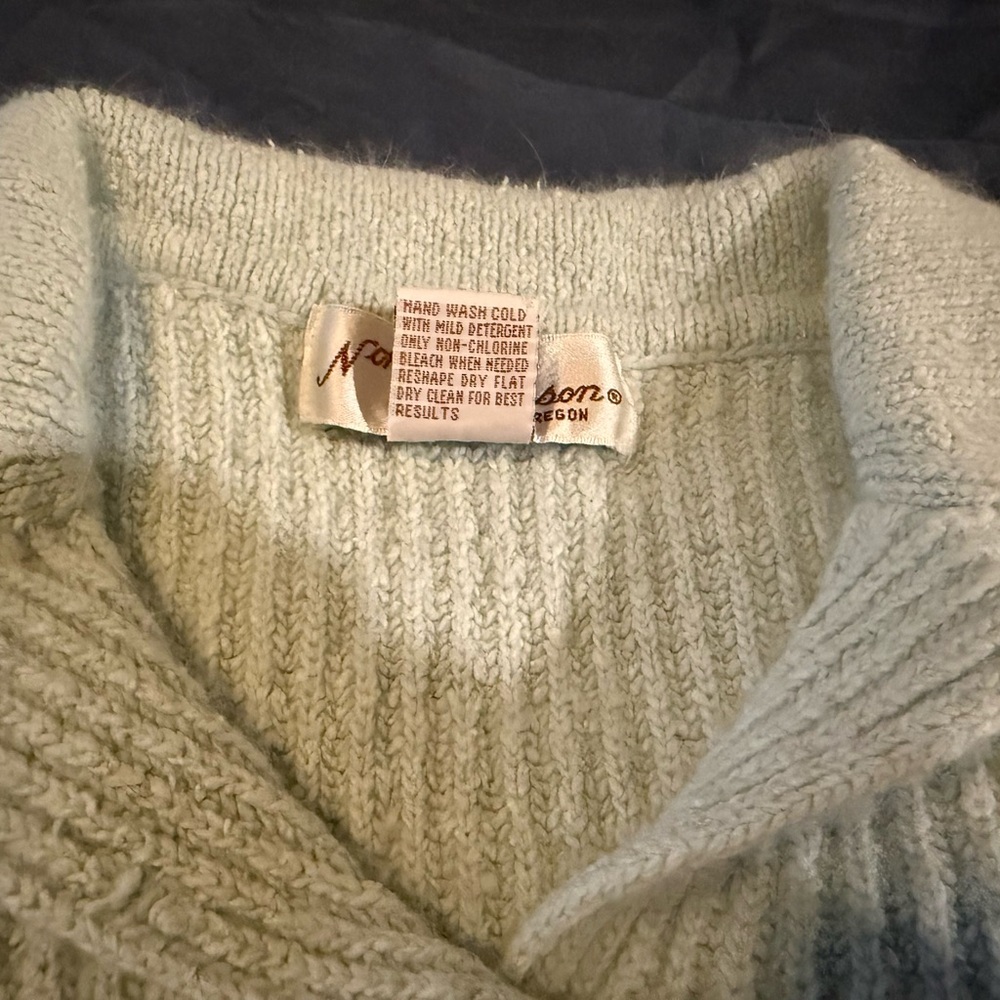 Norm Thompson Sky Blue V-Neck Sweater - Picture 4 of 10